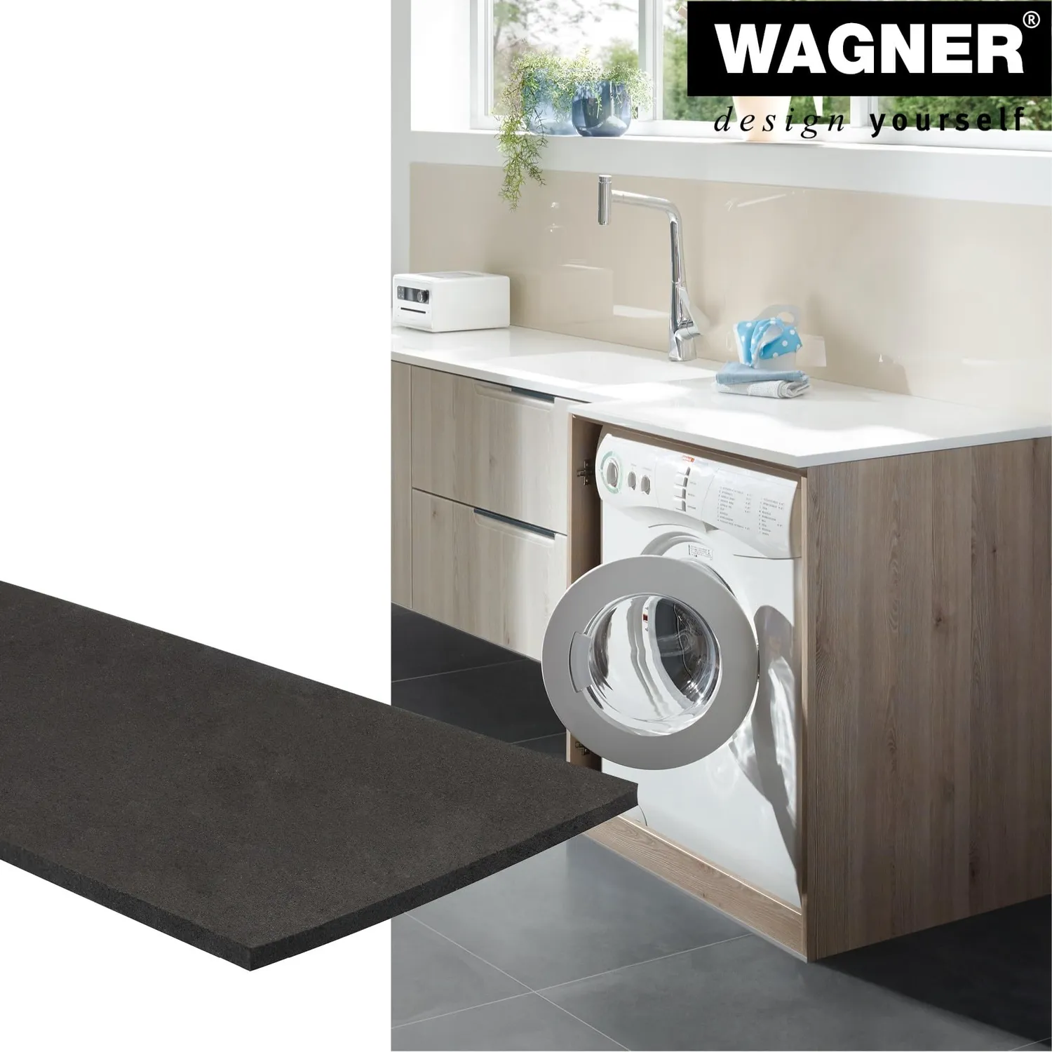 Wagner 15191001 tappetino antivibrazione nero 100x1000 mm