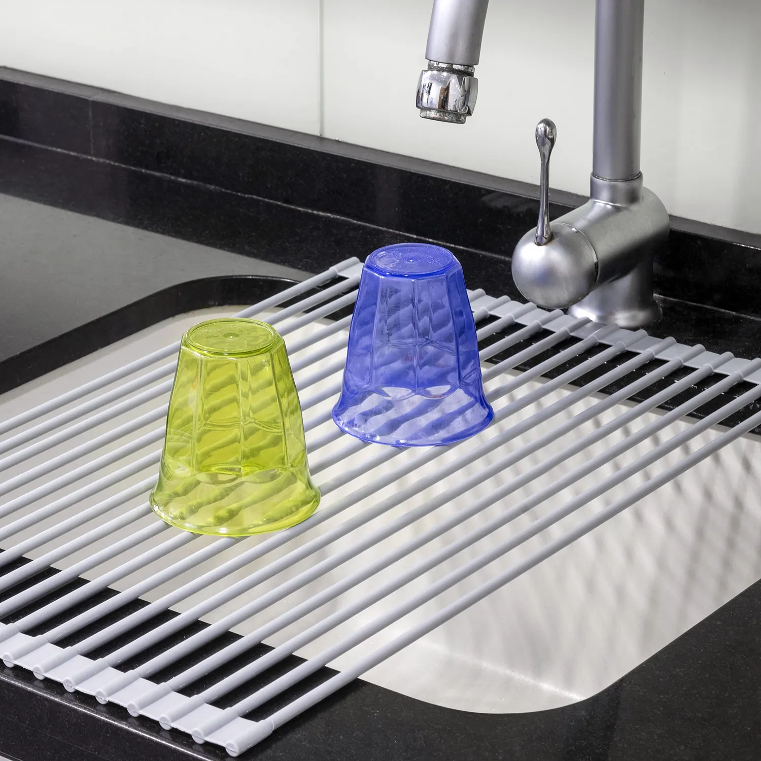 Emuca scolapiatti arrotolabile acciaio silicone 33x52 cm