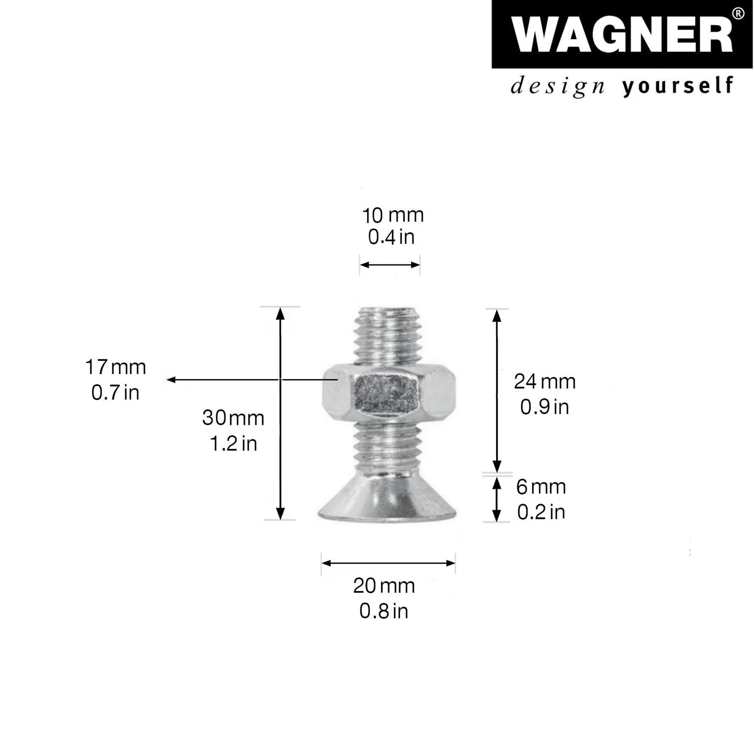 Wagner 13038902 viti filettate 2 pezzi M10