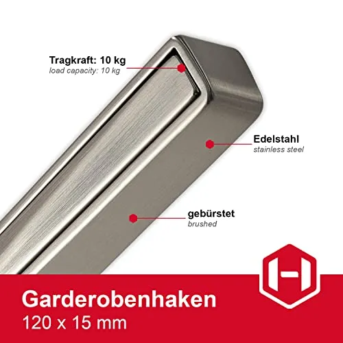 Gedotec Java gancio pieghevole acciaio inox 120 mm 1 pezzo