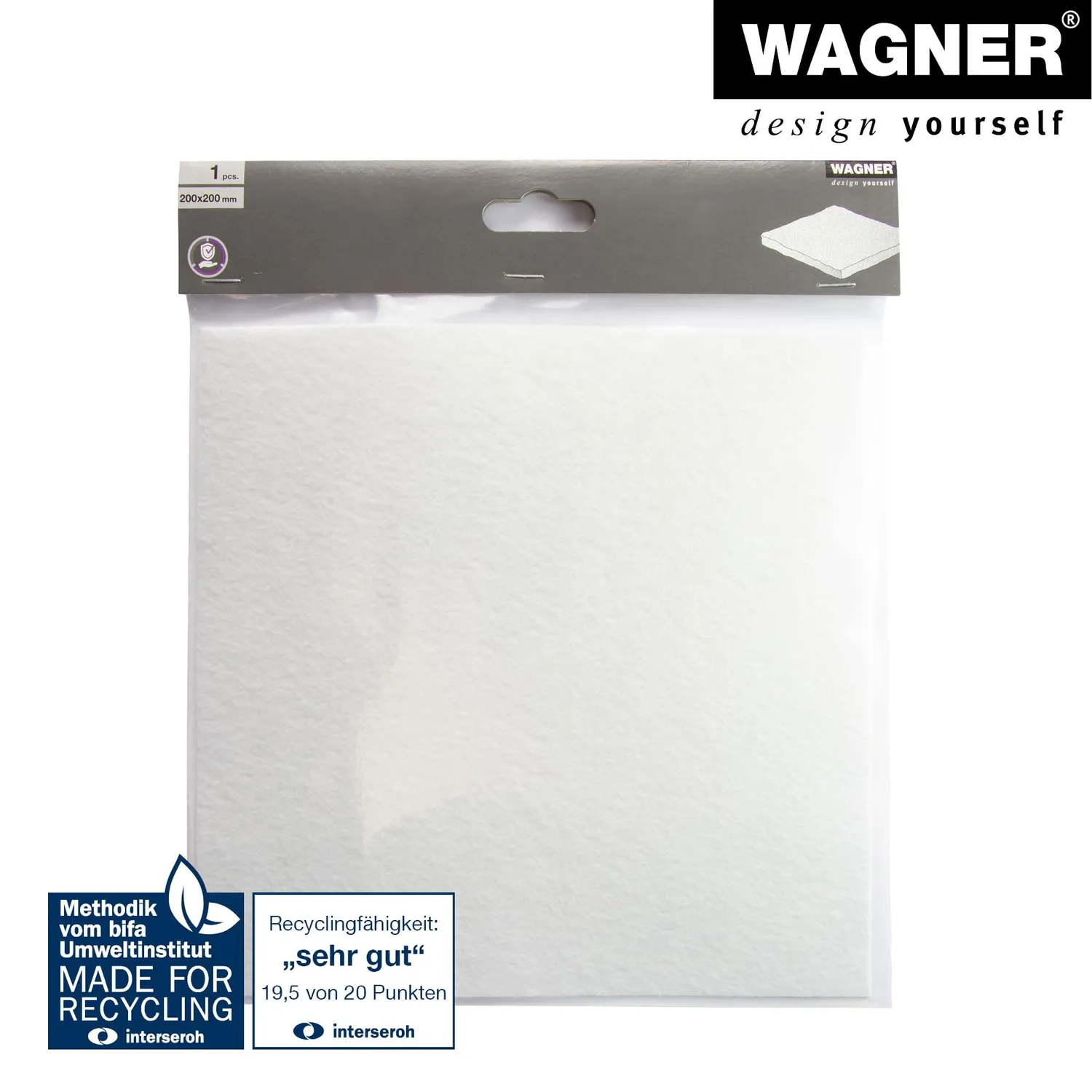 Wagner 15000499 lastra feltro morbido adesiva 200x200 mm bianca