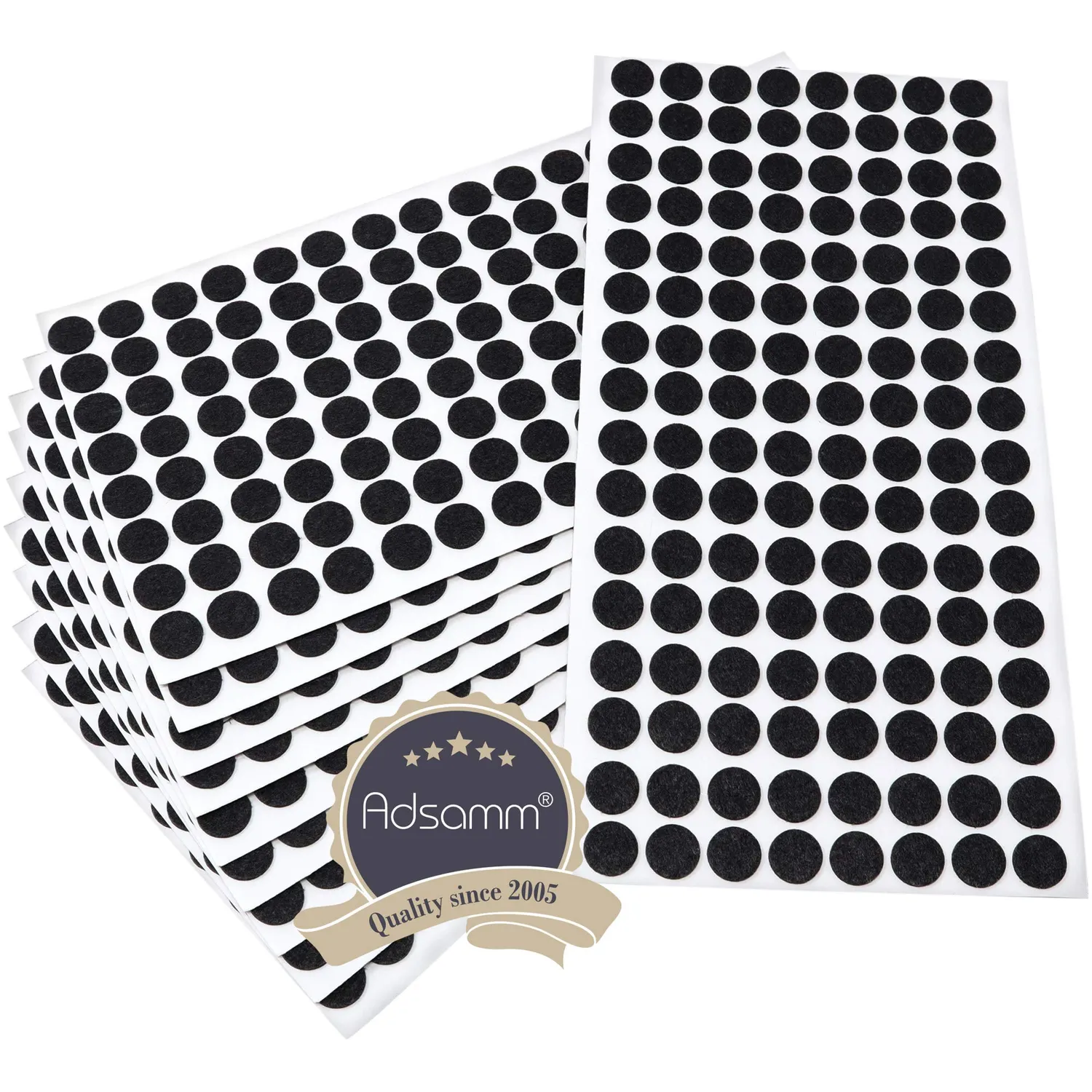 Adsamm Feltrini Autoadesivi Ø 12 mm Nero 1280 pz Ultrasottili