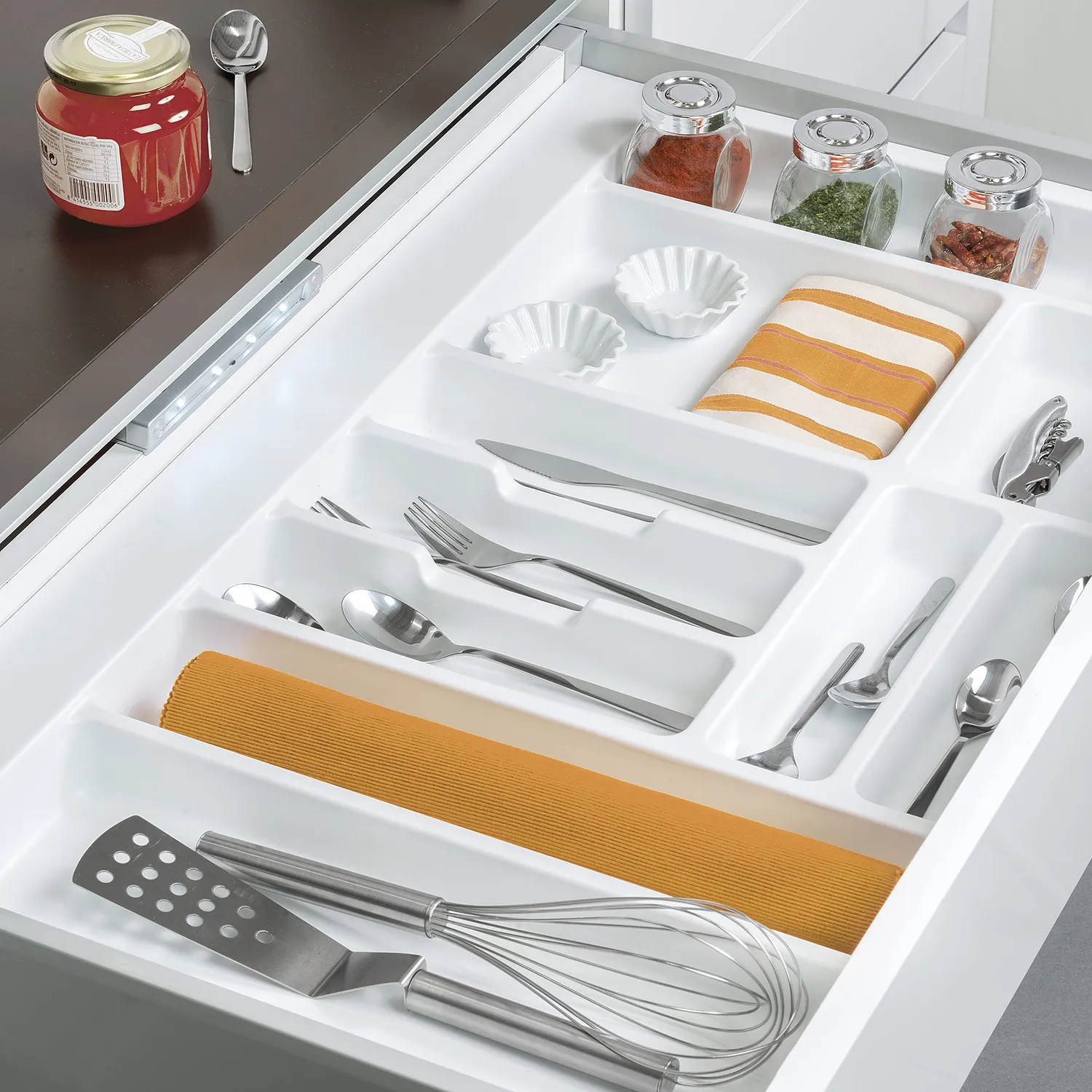 Emuca Vertex portaposate cassetto 600 bianco plastica