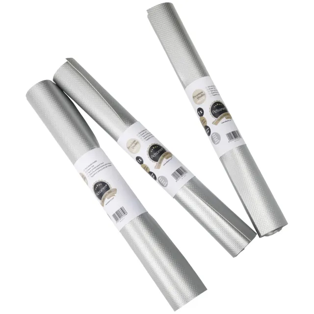 Adsamm Tappetini Antiscivolo 48x200 cm Argento 3 Rotoli PVC