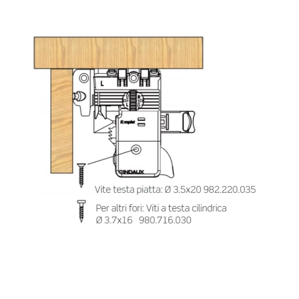 Indaux Quadro Guide Cassetto 300mm estrazione totale 40kg