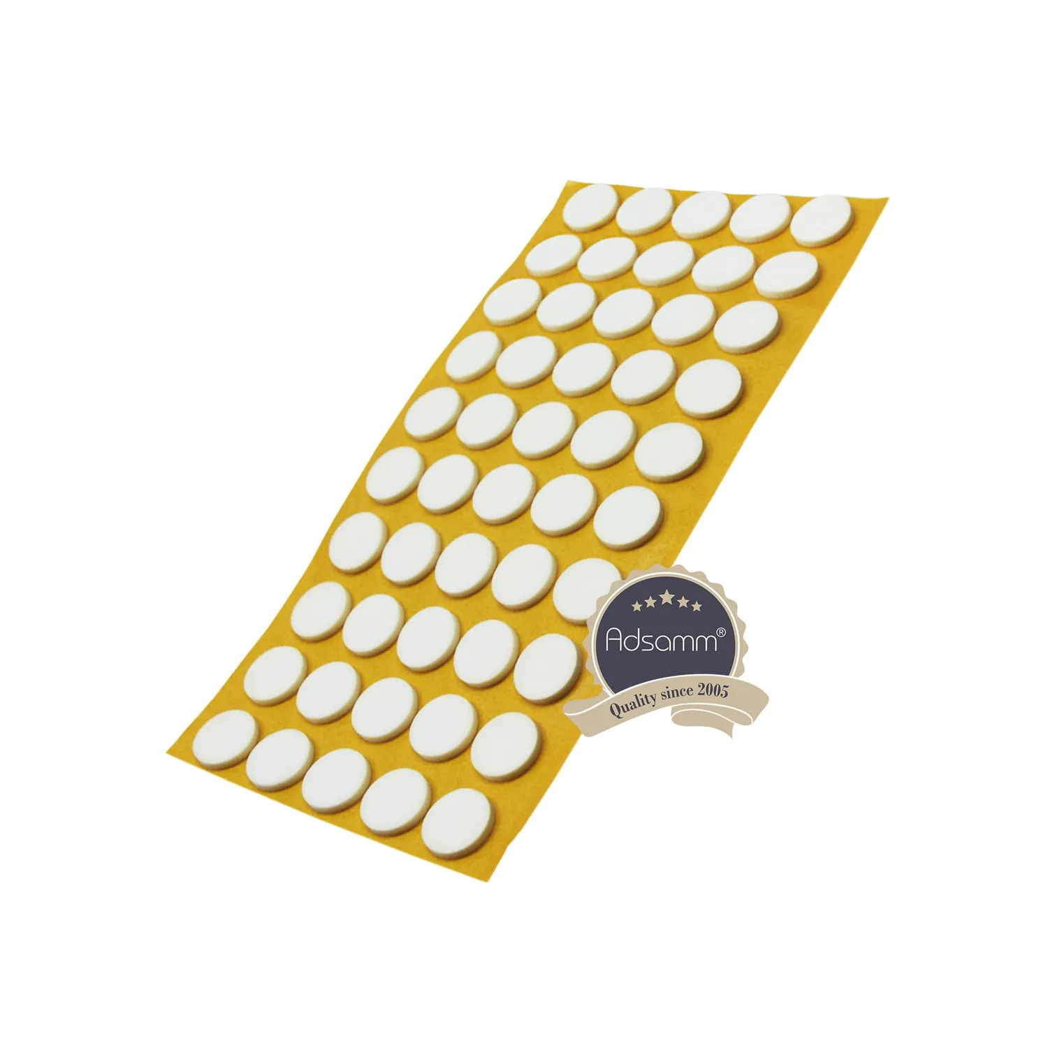 Adsamm Antiscivolo Adesivi 16 mm Bianchi 50 pz Gomma 2,5 mm
