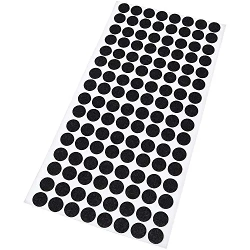 Adsamm Feltrini Autoadesivi Ø12 mm Neri 128 Pezzi Sottili