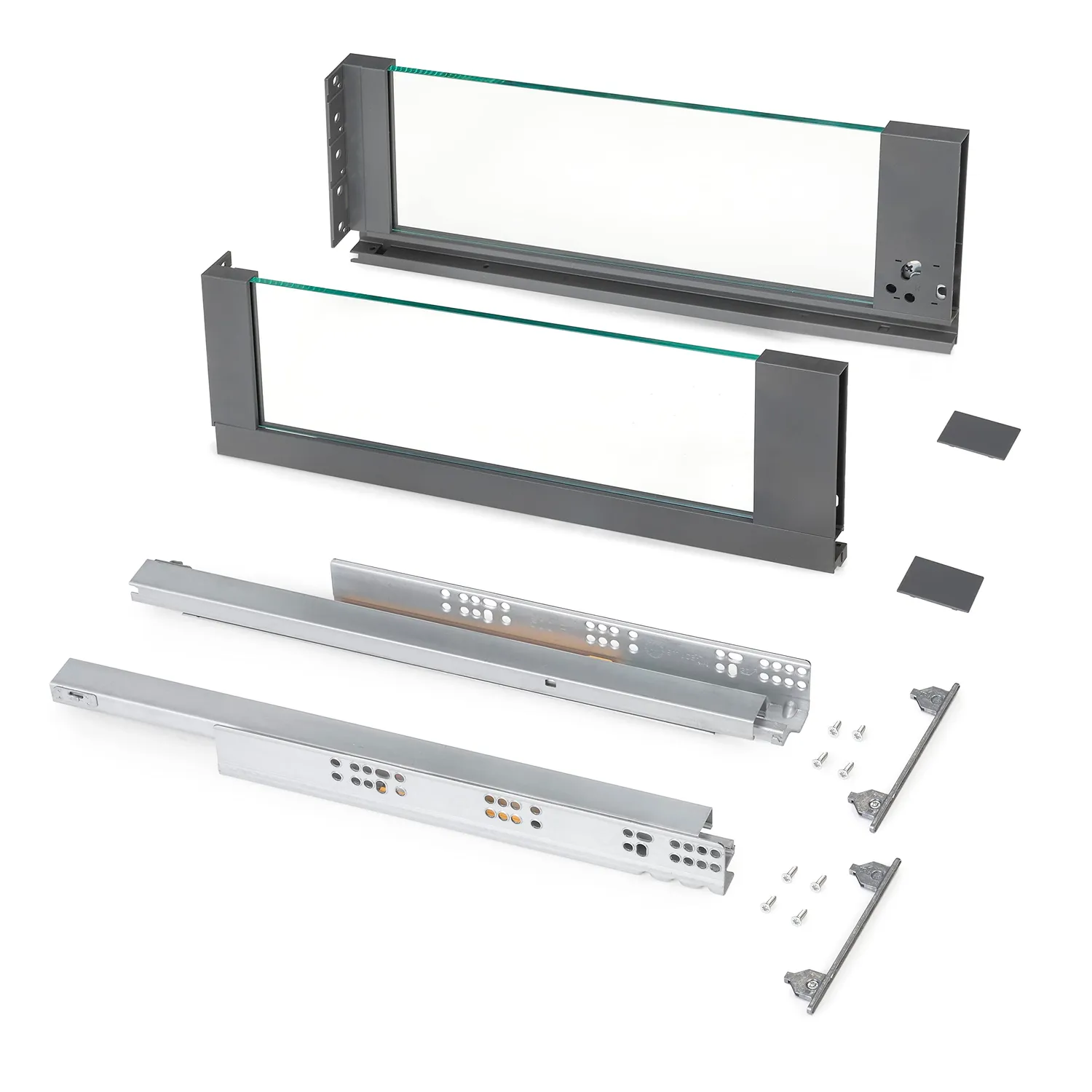 Emuca Cassetto Vertex H93 mm P350 mm Alluminio 40 kg