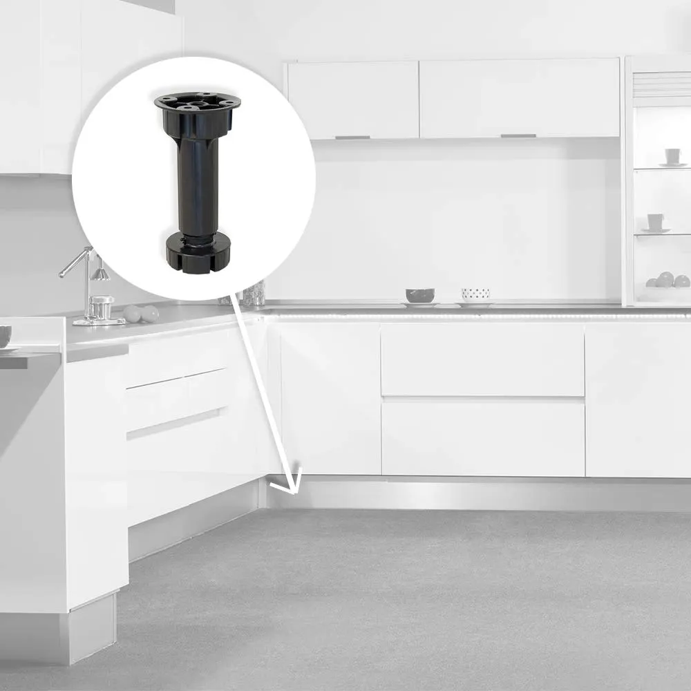 Emuca piedini regolabili H 100 mm neri set 4 pezzi