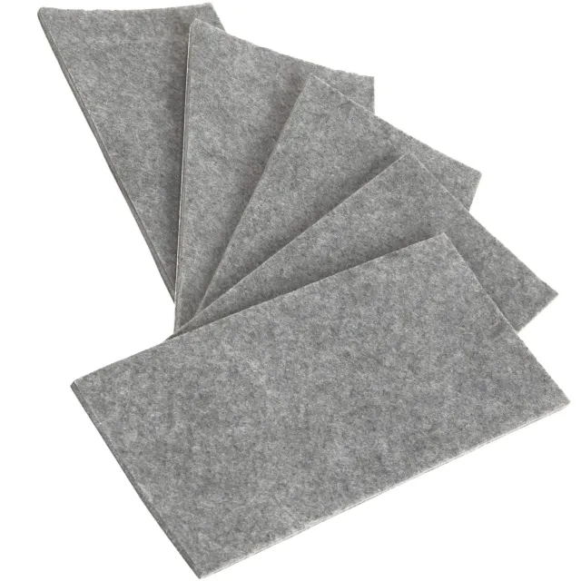 Adsamm Fogli Feltro Autoadesivo 80x180 mm Grigio 5 Pezzi 3,5 mm