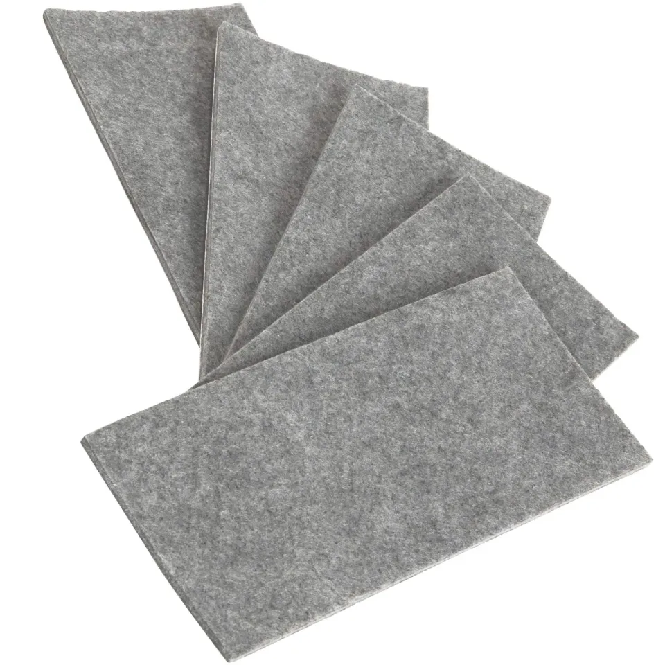 Adsamm Fogli Feltro Autoadesivo 80x180 mm Grigio 5 Pezzi 3,5 mm