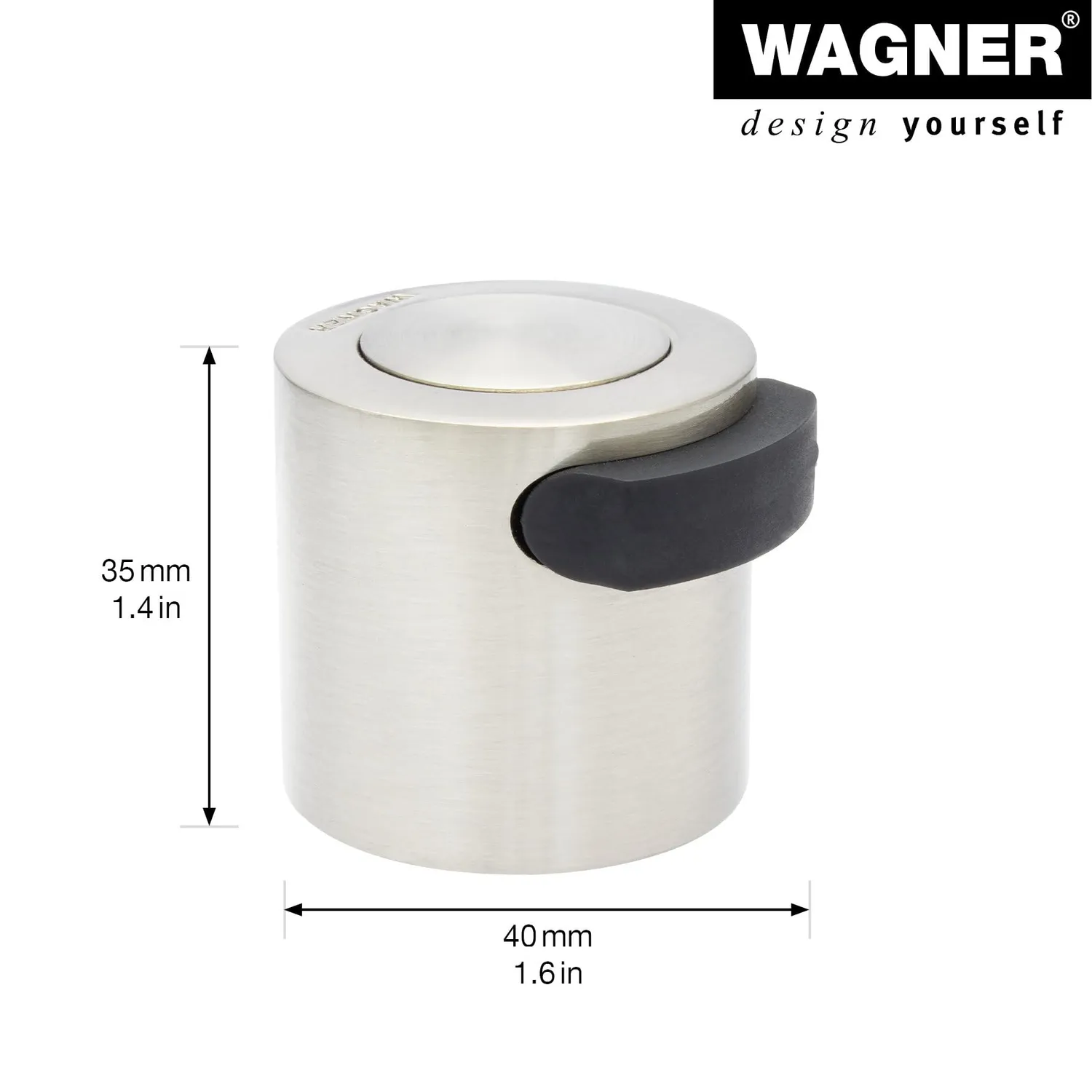 Wagner Fermaporta Pavimento Avvitare Ø 38 mm Effetto Inox