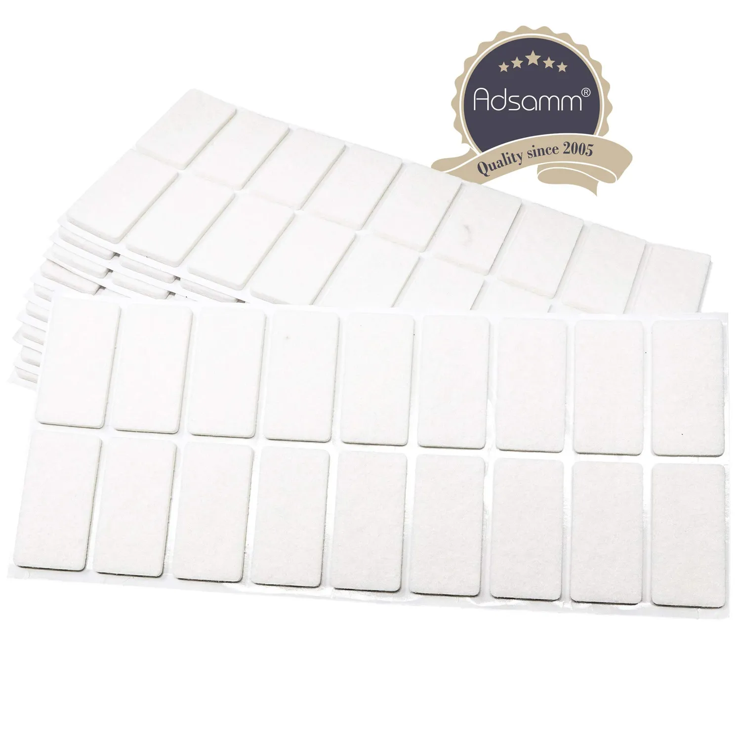 Adsamm Feltrini Autoadesivi 25x50 mm 180 Pezzi Bianchi 3,5 mm
