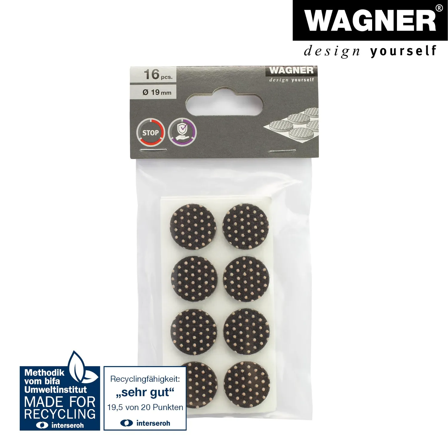 Wagner EH 0119 feltrini antiscivolo Ø19 mm 16 pezzi