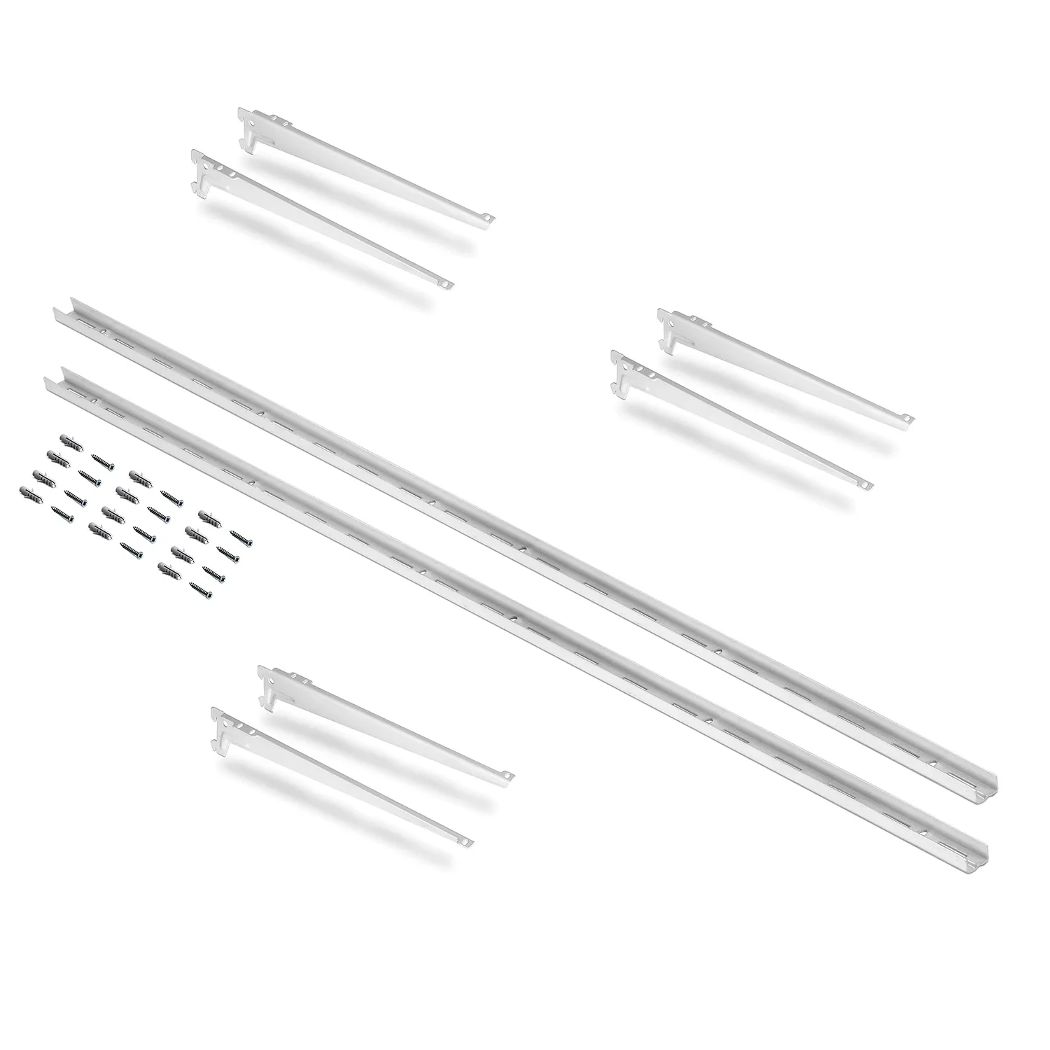Emuca Jagmet supporti mensola acciaio bianco 380 mm kit
