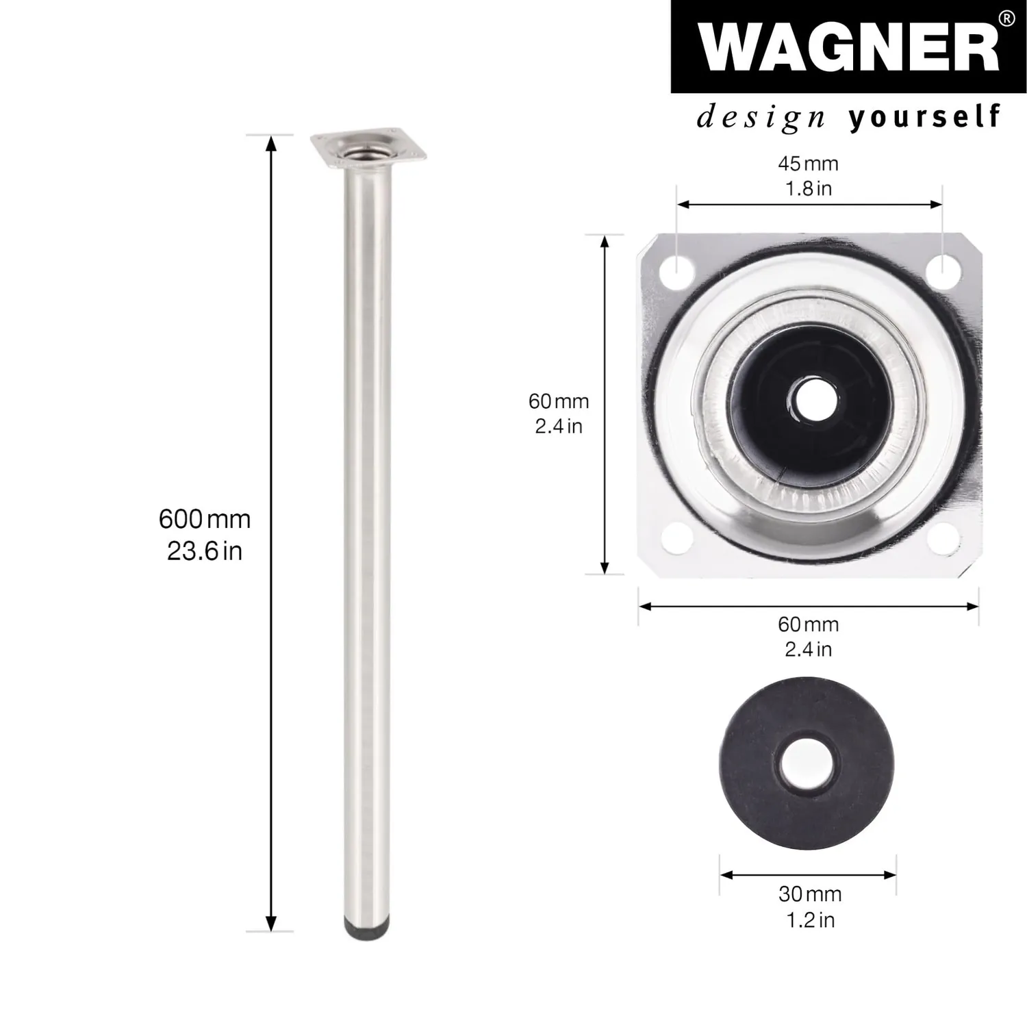 Wagner Classic ST 1160 gamba mobile 600 mm inox