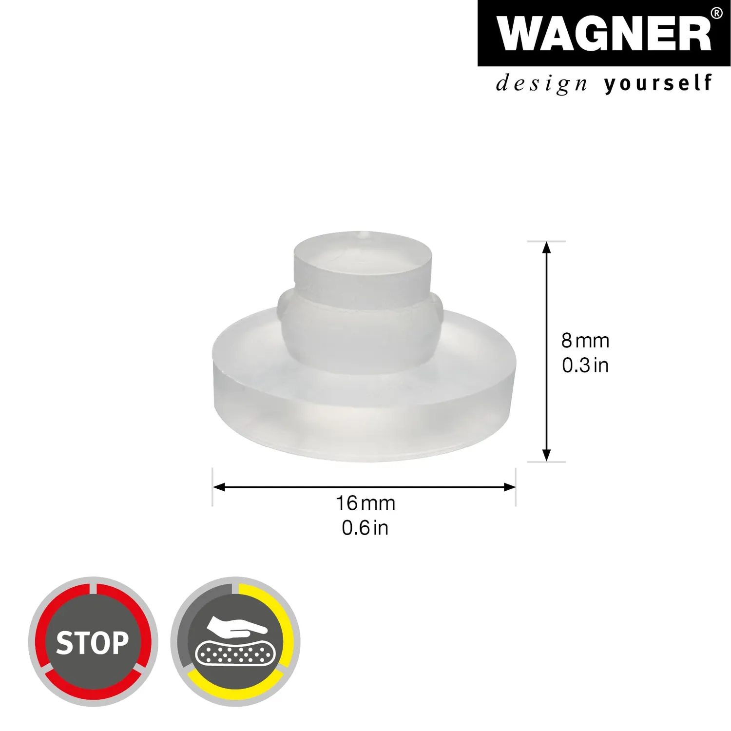 Wagner 15221399 tamponi elastici trasparenti 4 pezzi da incasso