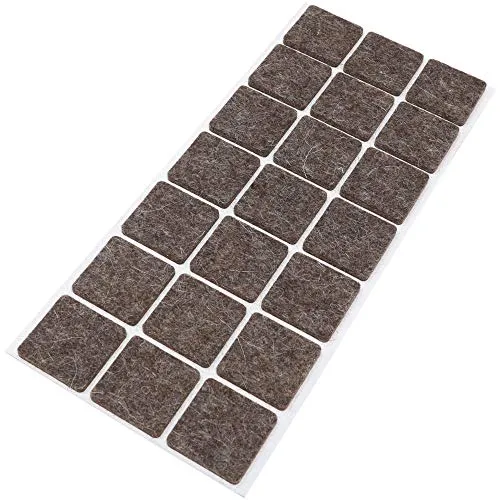 Adsamm feltrini autoadesivi 30x30 mm marroni 21 pezzi lana