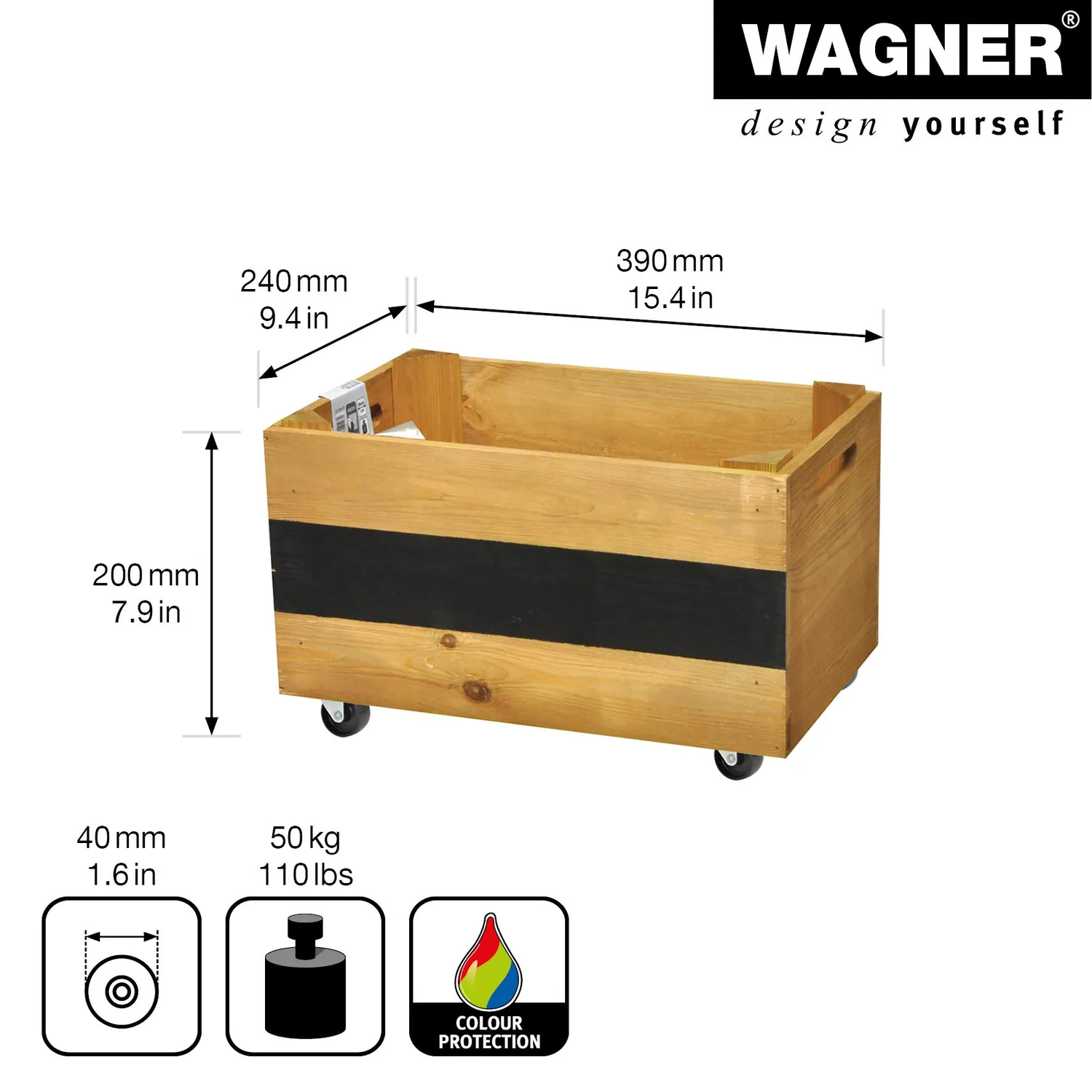 Wagner GreenFamily HerbBOX fioriera legno 39x24 cm marrone