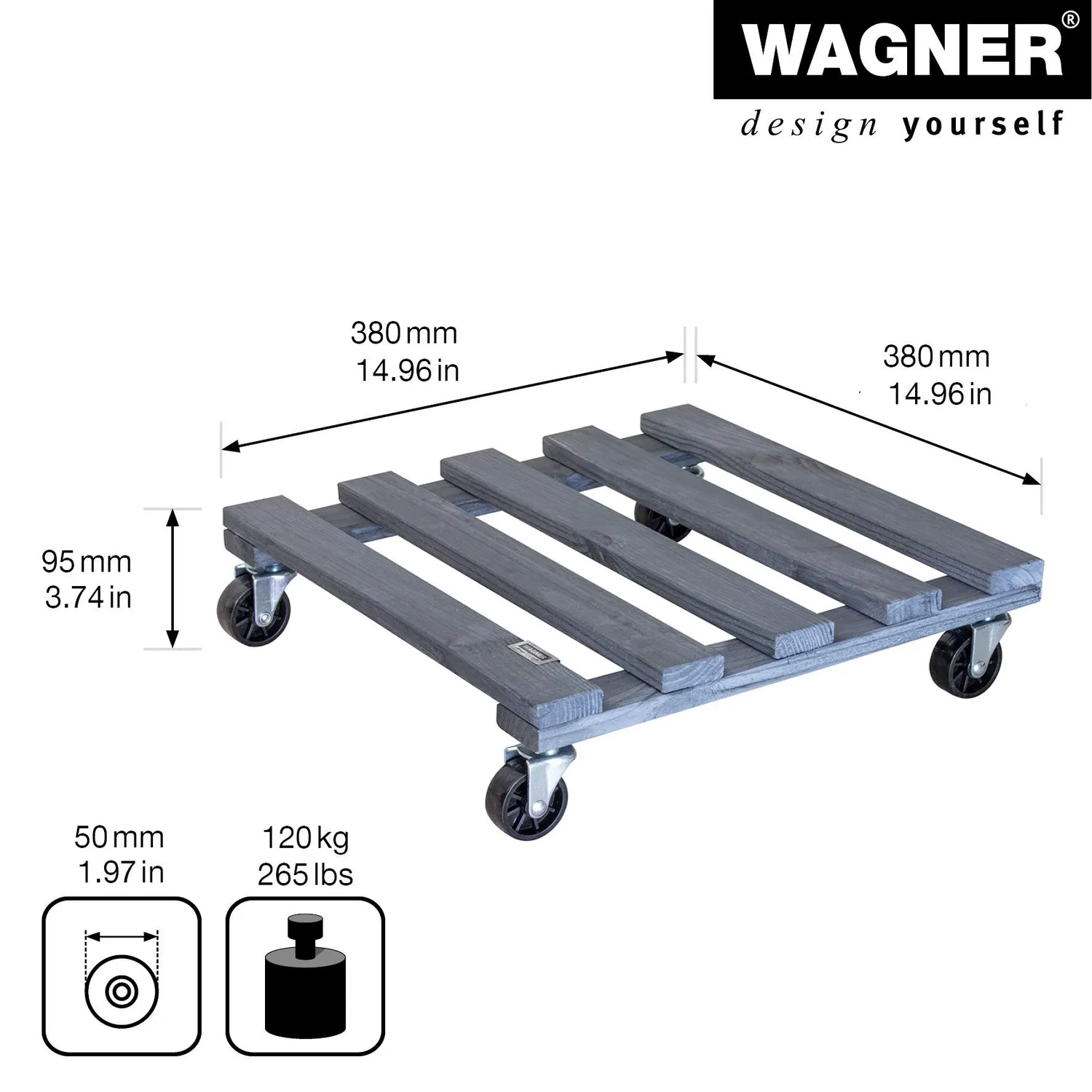 Wagner Paletti 20042201 Carrello Piante 38cm Antracite