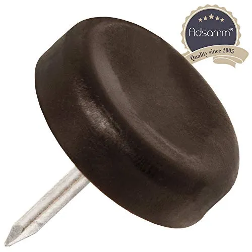 Adsamm PG-N-BR-20-4 pattini plastica marroni 20 mm 4 pezzi