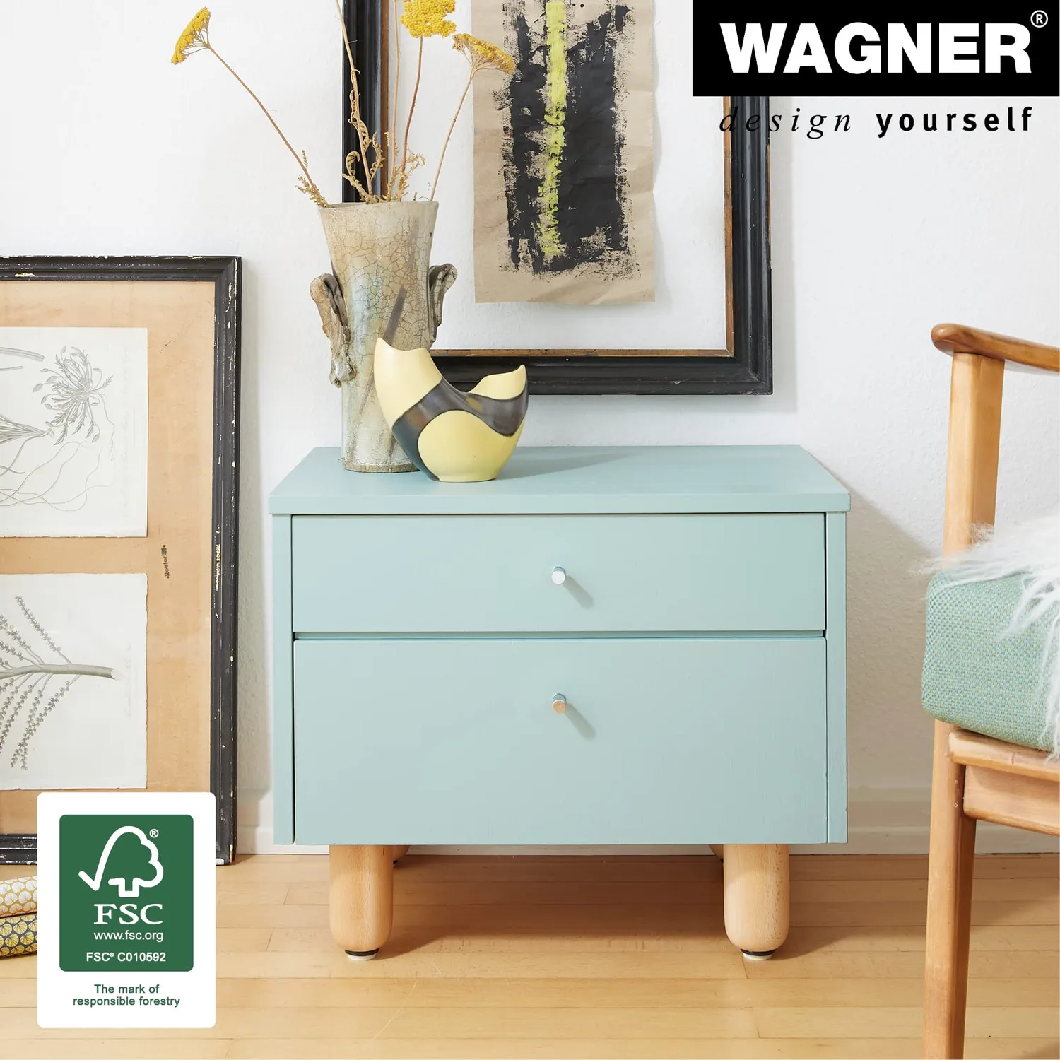 Wagner Design ST 7510 gamba per mobili faggio rotonda 100 mm