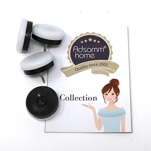 Adsamm Piedini Plastica con Chiodo Ammortizzanti Bianchi 30 mm 4 Pezzi