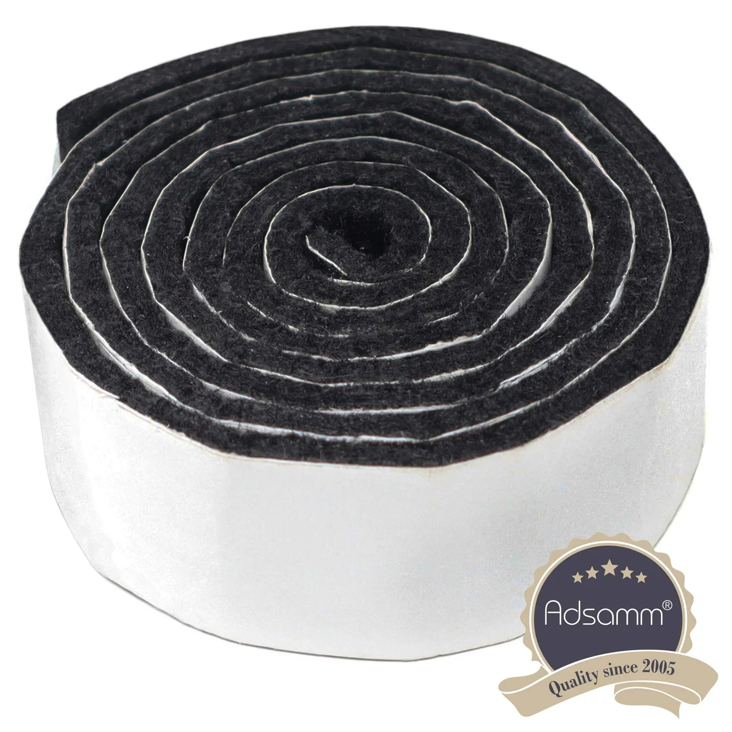 Adsamm rotolo feltro autoadesivo 24x1000 mm nero 1 pezzo 3,5 mm