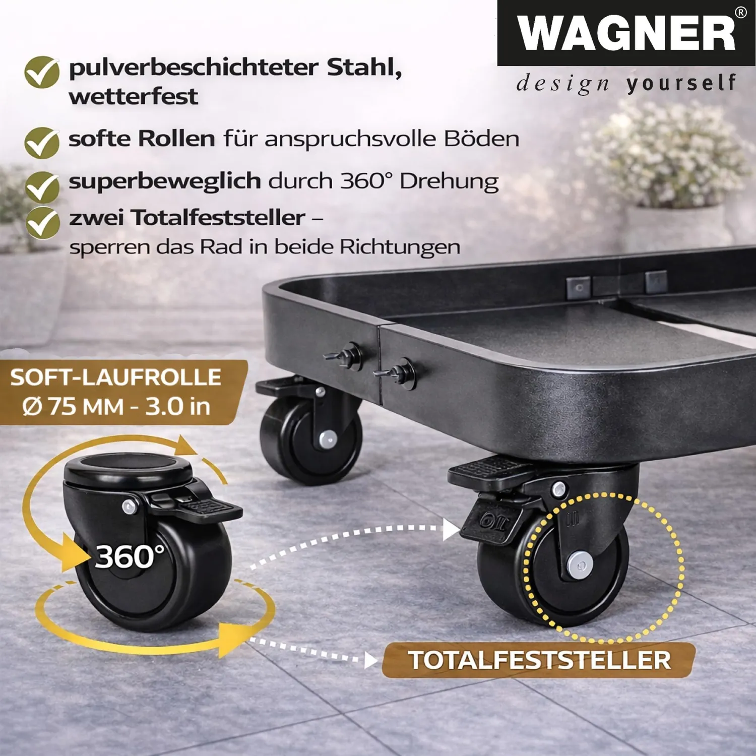 Wagner Sun City Exclusive GH 0816 carrello portavasi 40-54 cm 200 kg