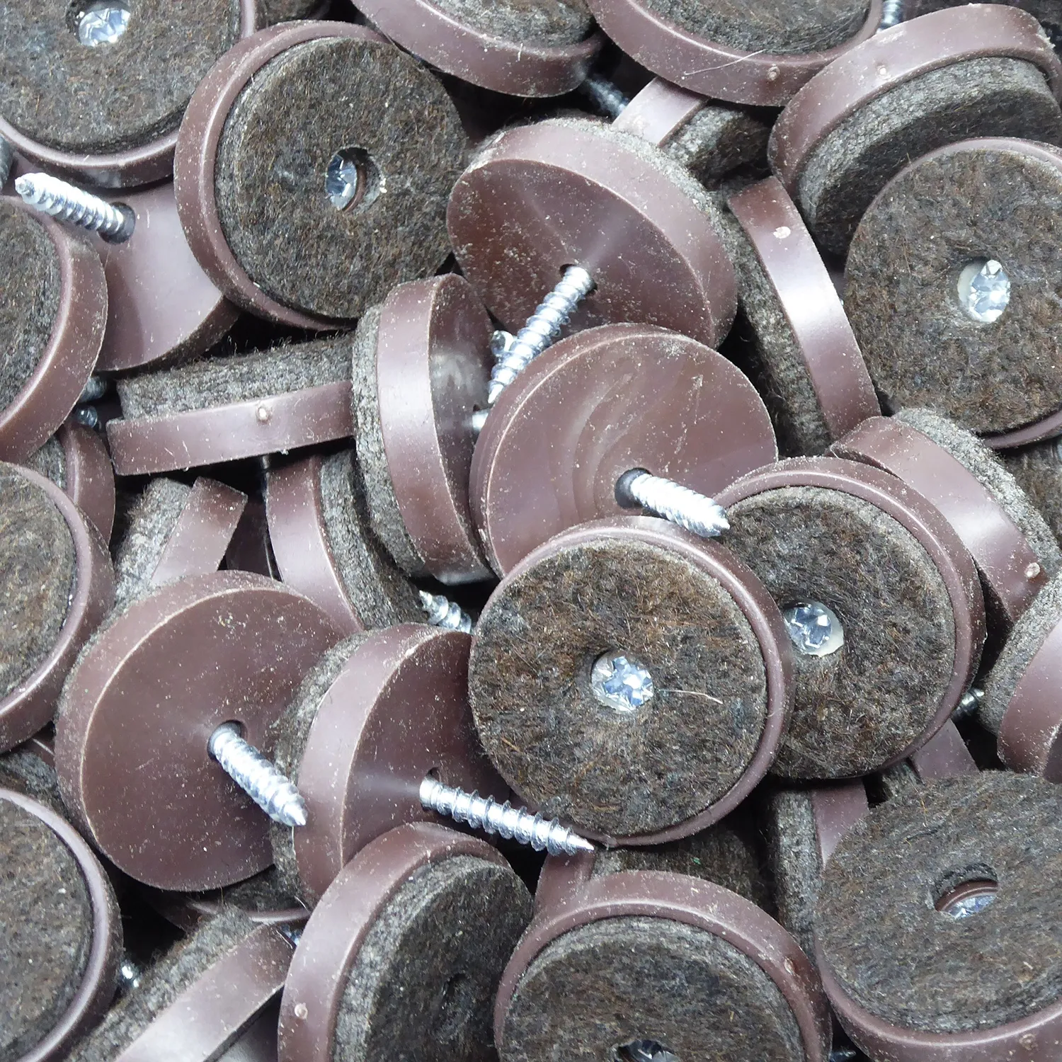 Adsamm feltrini vite Ø28 mm marroni 100 pezzi feltro