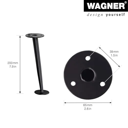 WAGNER Style ST 5520 Gamba Mobile H200mm Nera Opaca 1 pz