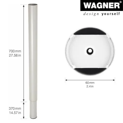 Wagner Telescope ST 1863 gamba tavolo 70-107 cm grigia 1 pz