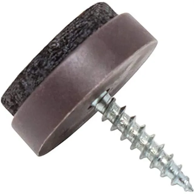 Adsamm 20 mm pattini marroni 4 pezzi con vite feltro