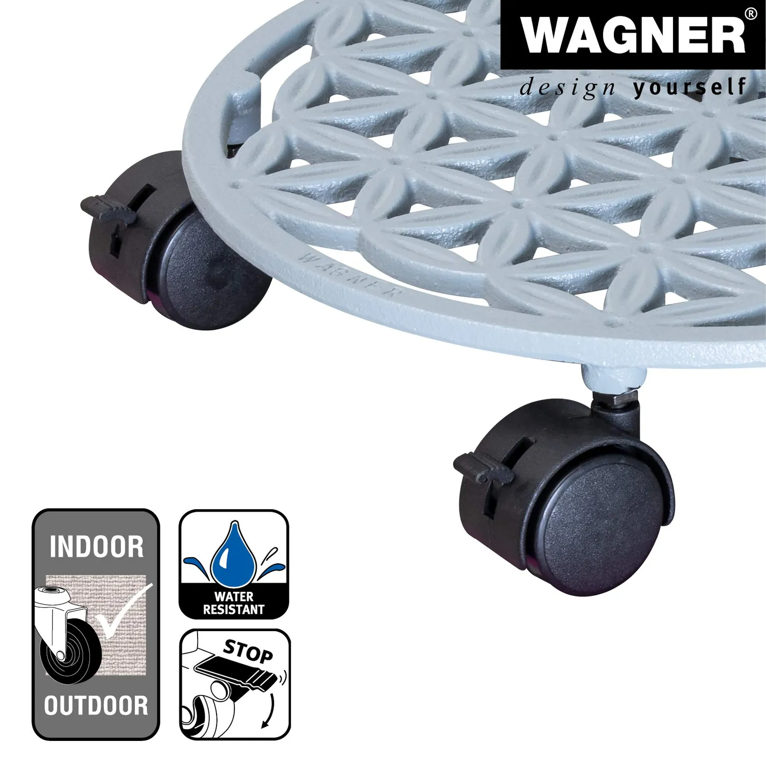 Wagner Flower of Life 20091901 carrello piante bianco Ø29 cm