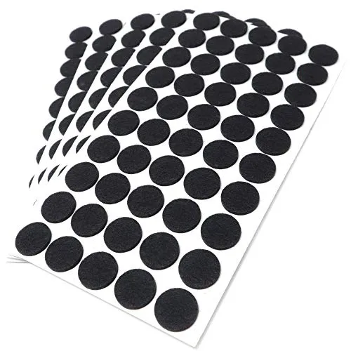 Adsamm Feltrini Autoadesivi Tondi 22 mm Neri 250 Pezzi Antigraffio