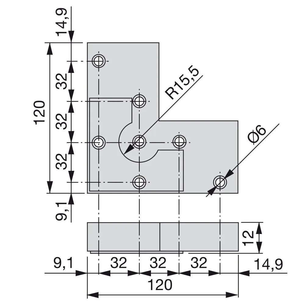 Emuca piedi per mobile grigio H12 mm 4 pezzi plastica