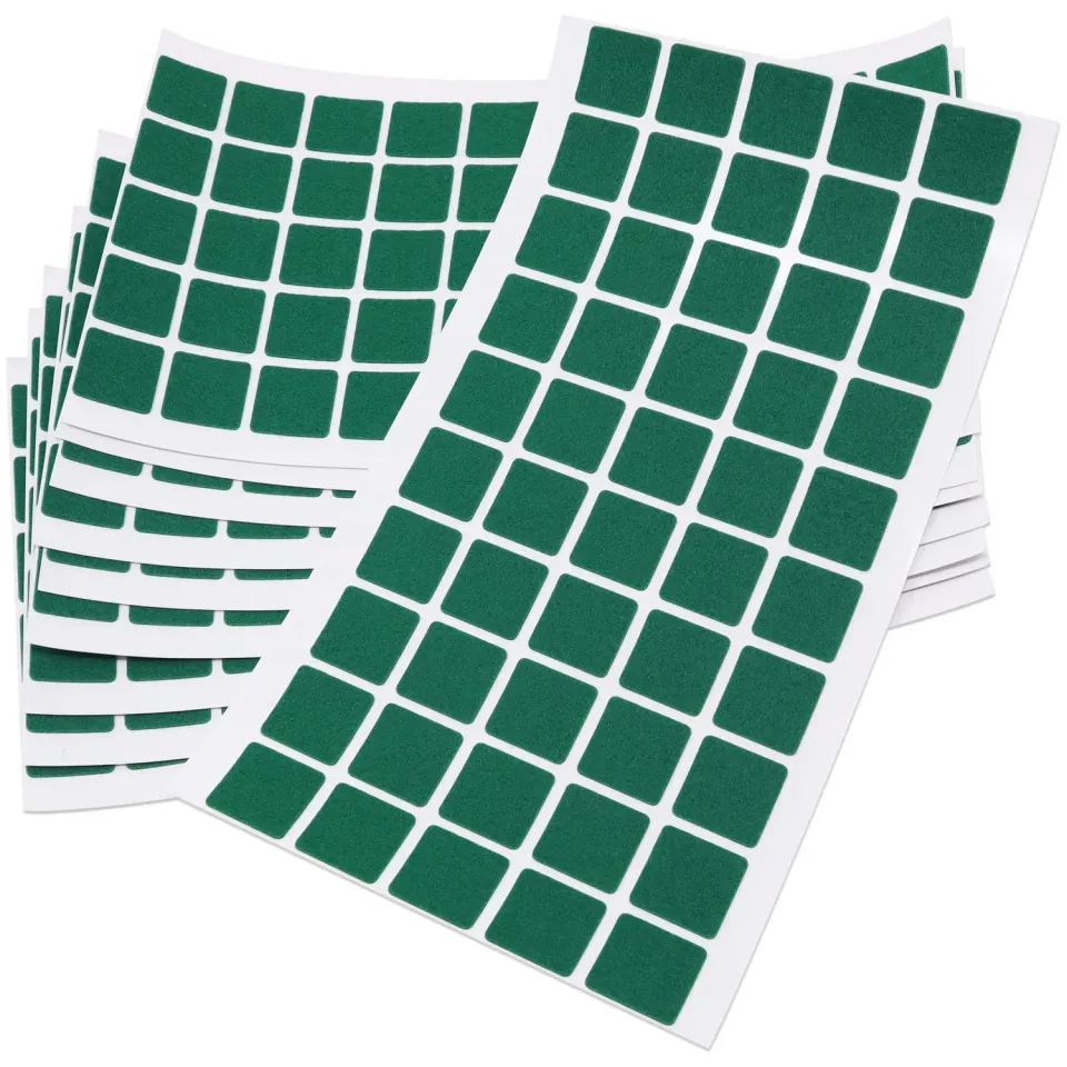 Adsamm 20x20 mm feltrini autoadesivi verde 500 pezzi ultrasottili