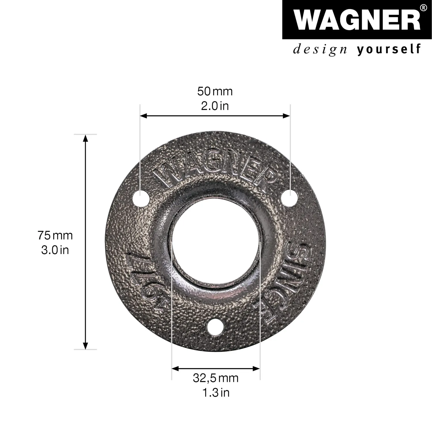 Wagner Pipe ST 5000 supporto scaffale acciaio nero 710 mm