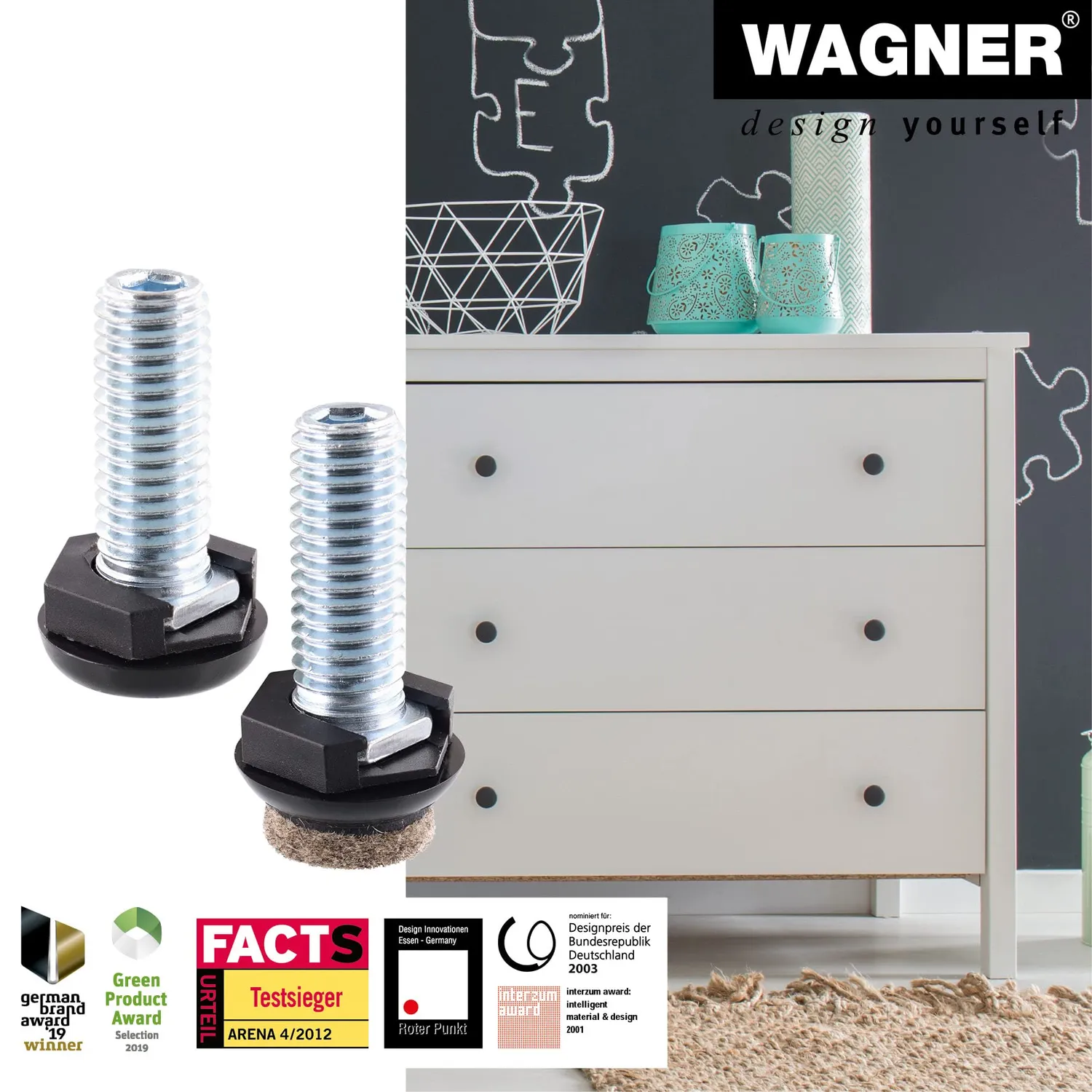 Wagner Justus Slim ST 4284 piedino livellante set 4 pezzi