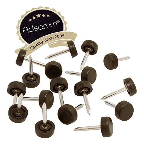 Adsamm PG-N-BR-10-16 Pattini Plastica Ø10 mm Marrone 16 pz