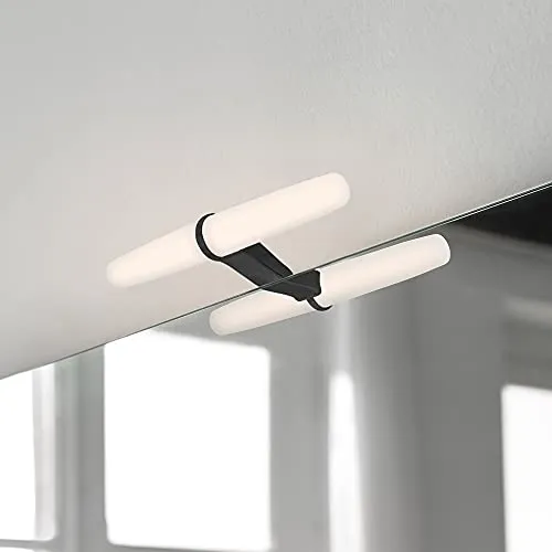 Emuca Faretto LED Specchio Bagno 233mm Nero IP44