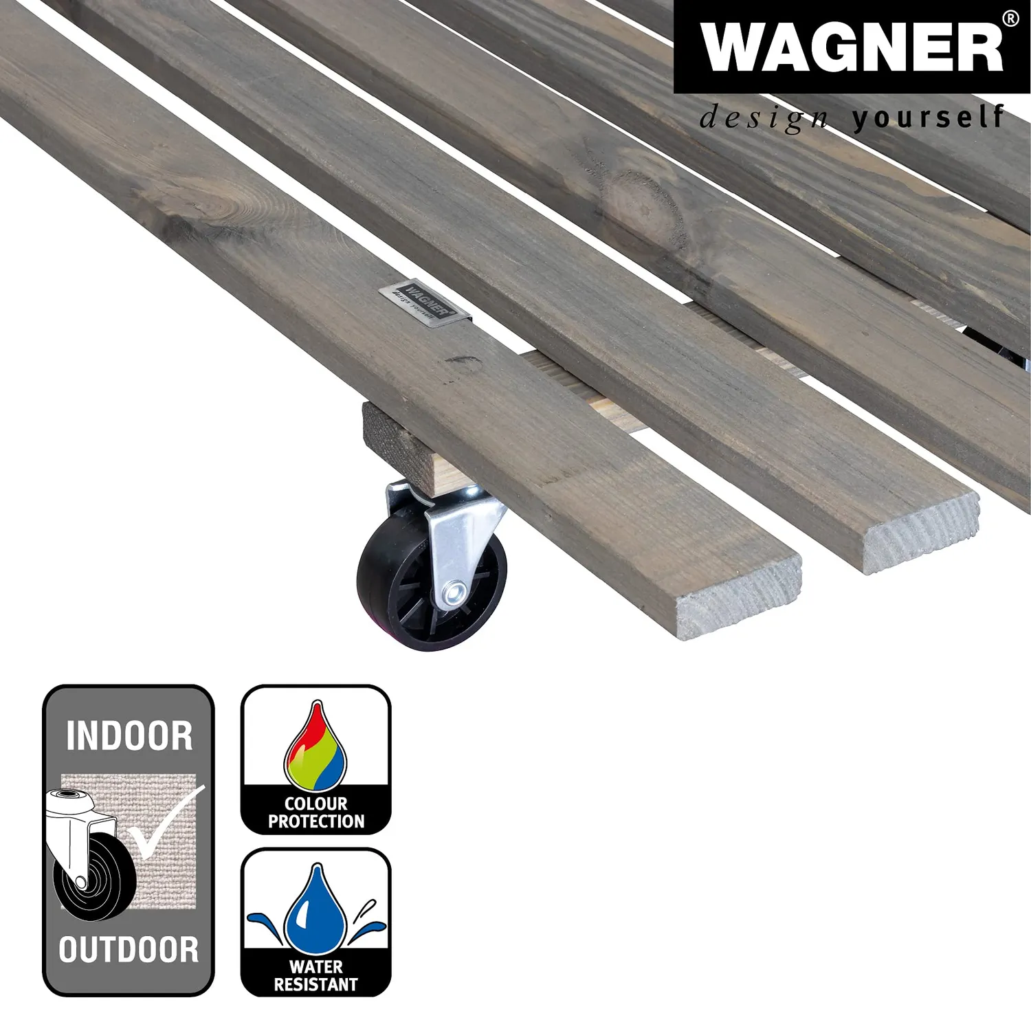 Wagner Double carrello piante legno 79x29 cm grigio portata 150 kg