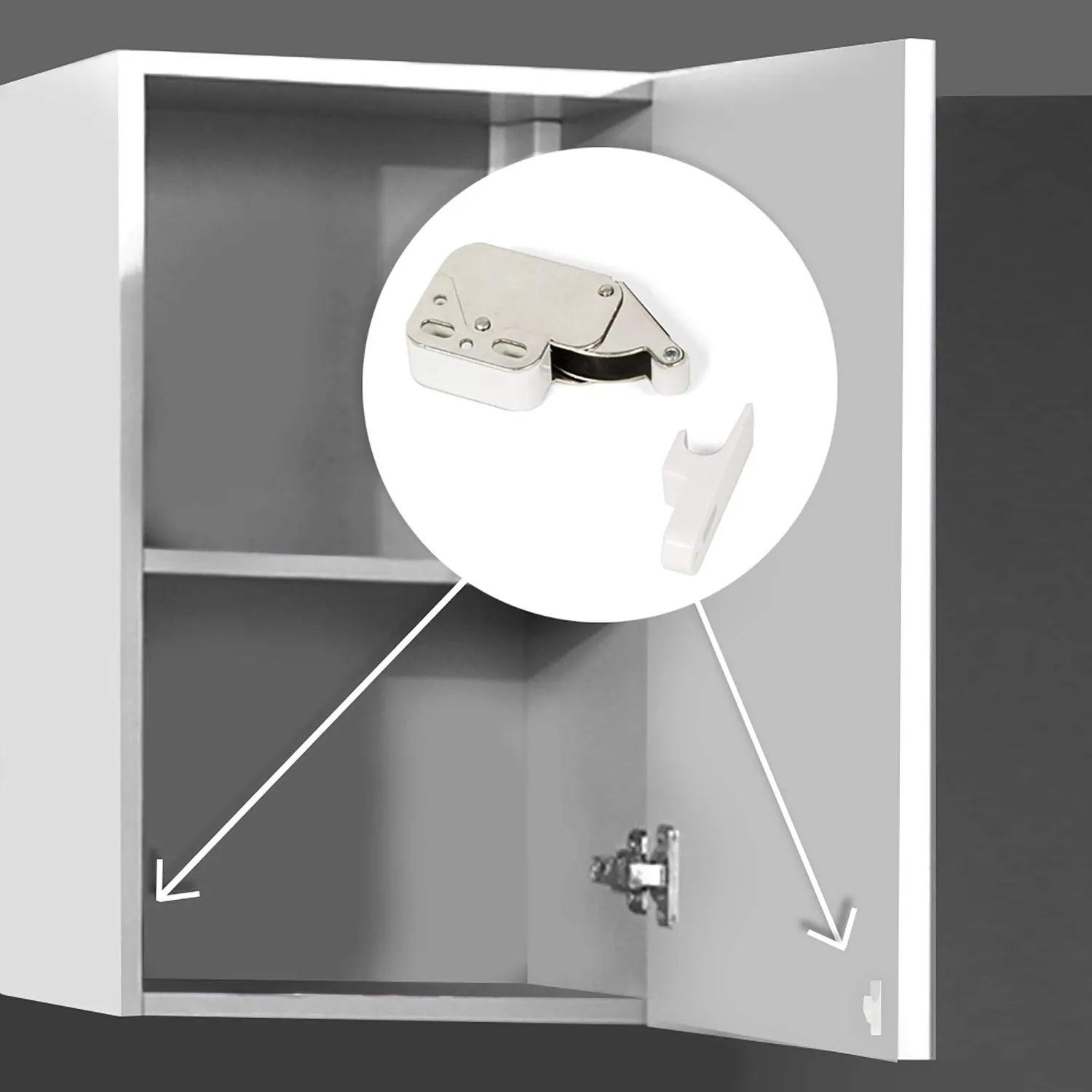 Emuca 1275415 chiusura mini-latch anta mobile set 10 pezzi