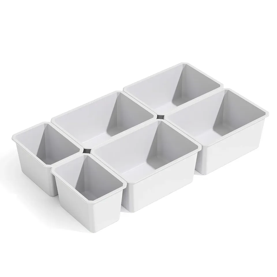 Emuca Tidy organizer cassetti bianchi 6 pezzi ABS impilabili