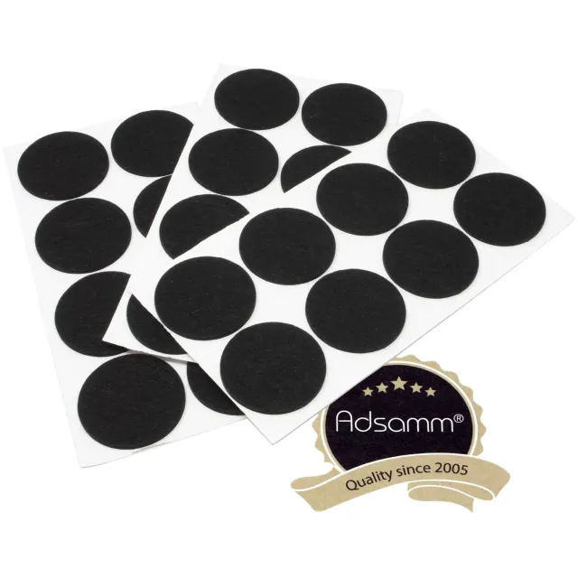 Adsamm feltrini autoadesivi rotondi neri Ø60 mm 24 pz