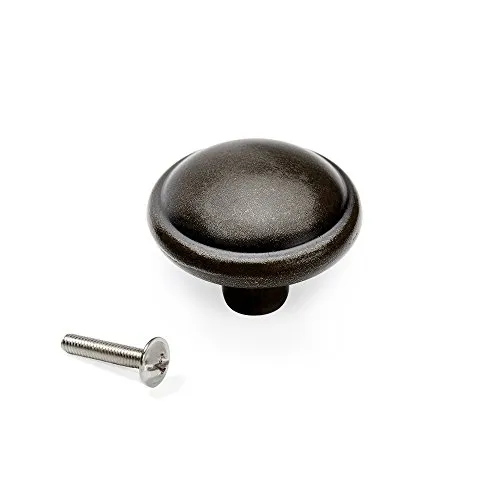 Emuca 9160014 pomolo per mobile nero 32 mm 25 pezzi zama