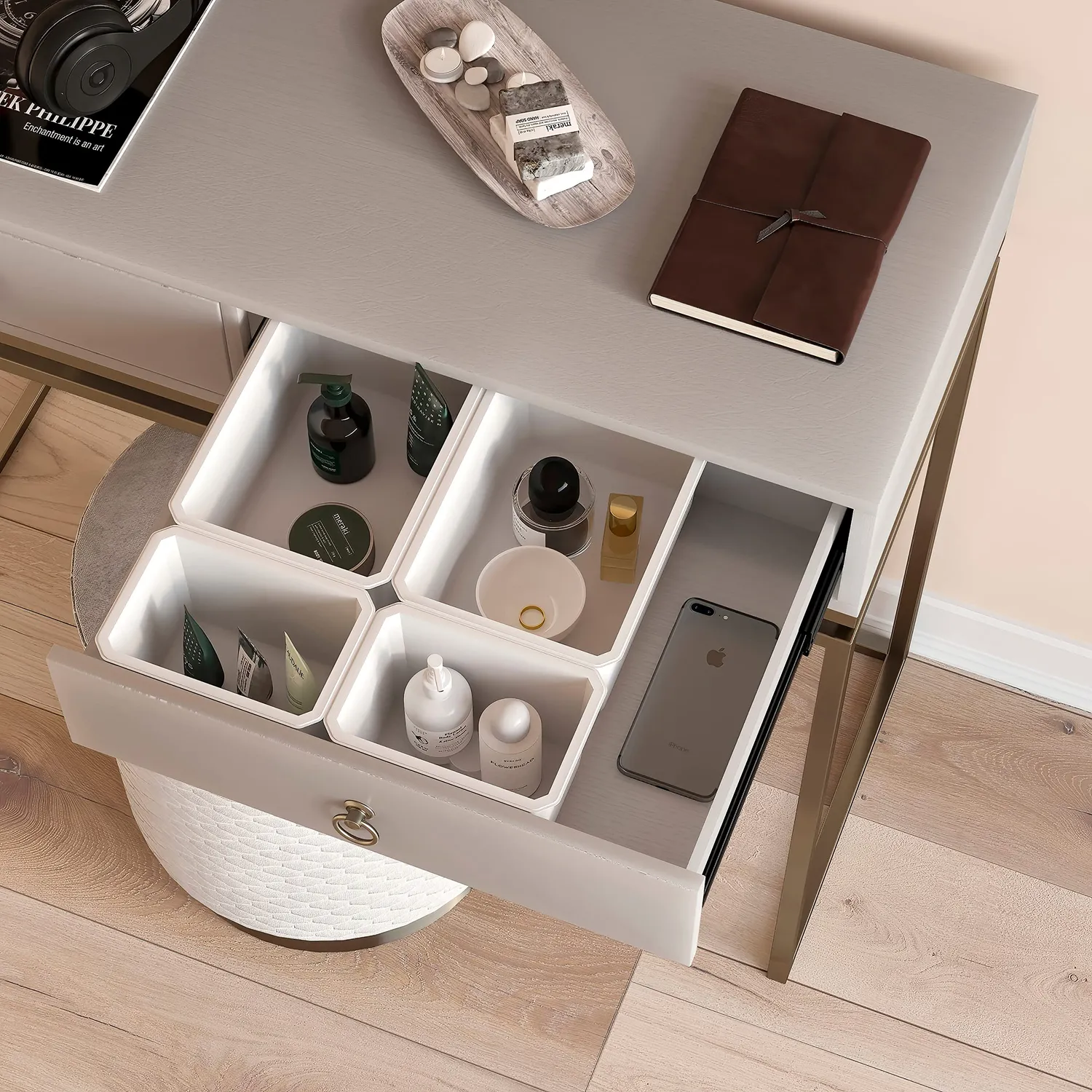 Emuca Tidy organizer cassetti bianchi 6 pezzi ABS impilabili