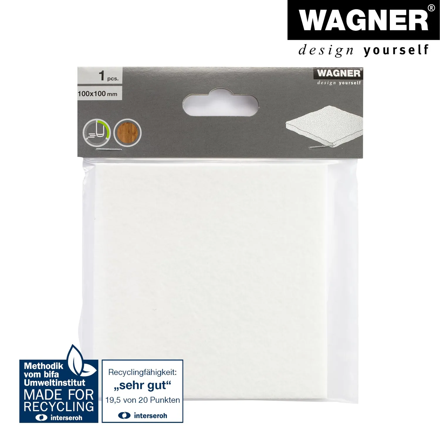 Wagner EH 15171199 feltro adesivo bianco 100x100 mm da ritagliare