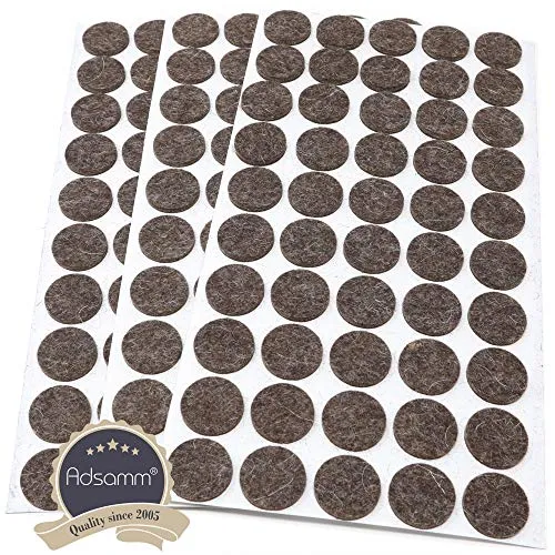 Adsamm Feltrini Ø 22 mm Marroni 150 Pezzi in Lana