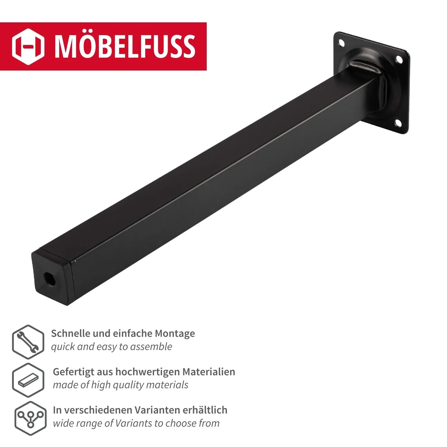 Gedotec H3917 piedino mobile acciaio H150 mm singolo
